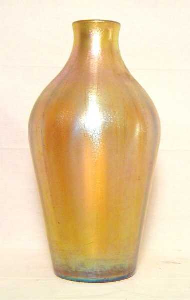 MONUMENTAL TIFFANY FAVRILLE GLASS VASE, SIGNED, HT