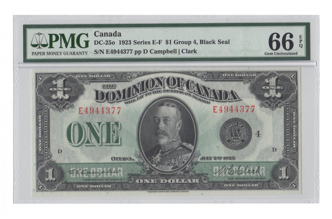 Canada - DC-25o 1923 $1 Dominion of Canada (1 of 2)