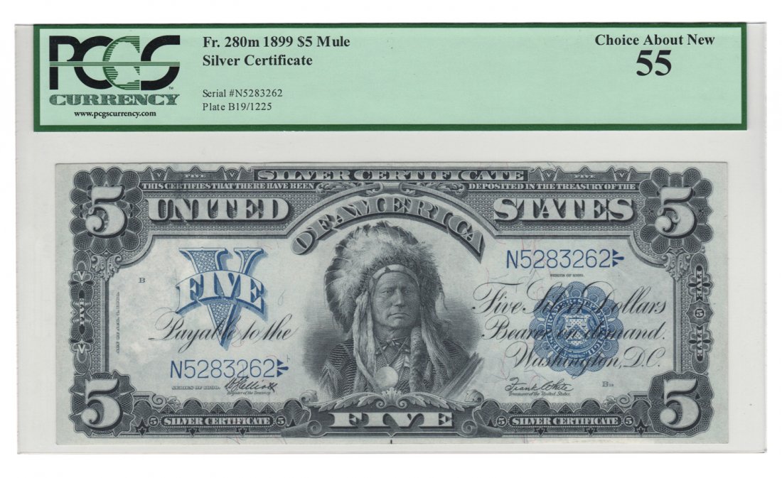 Fr. 280m - 1899 $5 Silver Certificate (1 of 2)