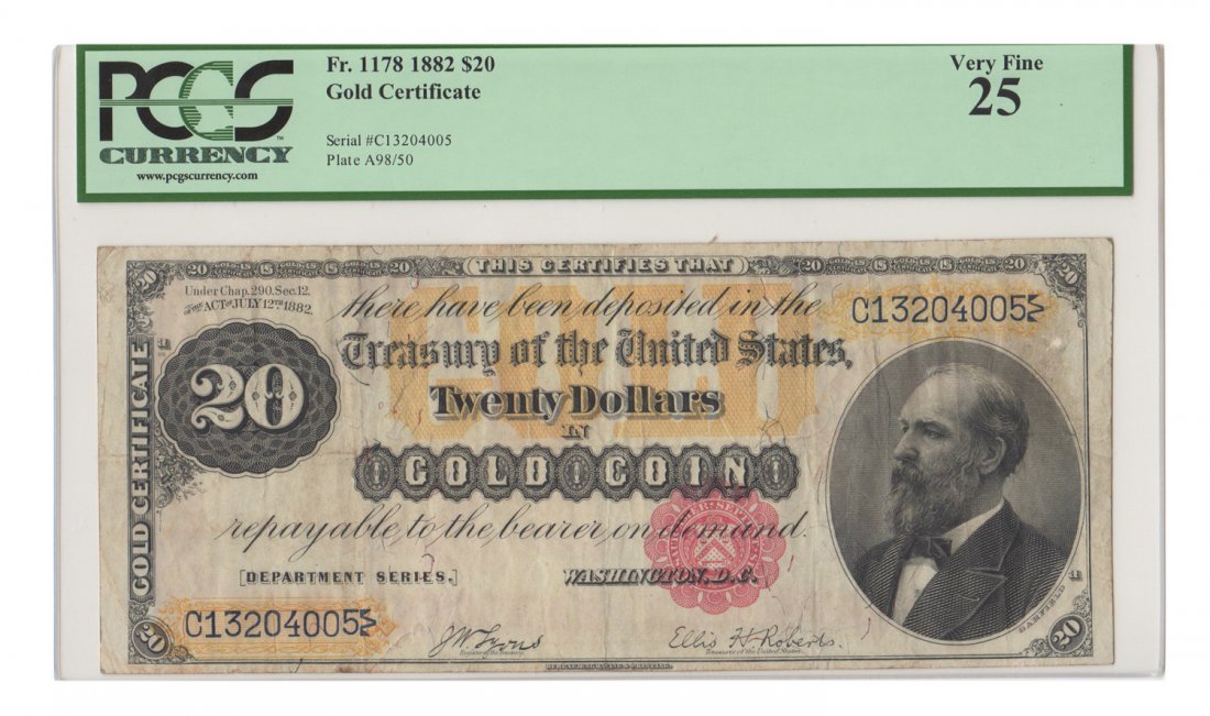 Fr. 1178 - 1882 $20 Gold Certificate (1 of 2)