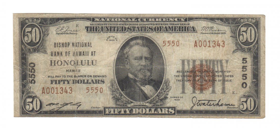 Honolulu, HI - Ch. 5550 - 1929 $50 Type2 (1 of 2)