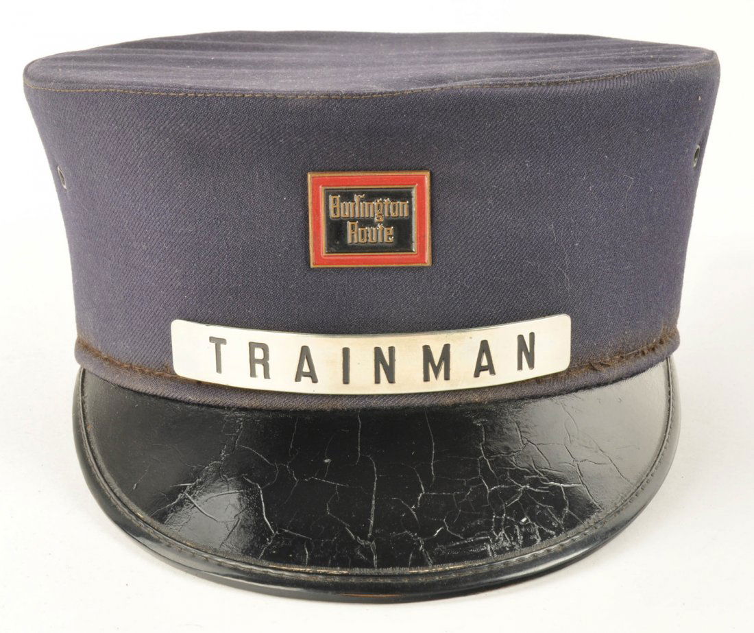 Burlington Route Trainman's Railroad Cap with Badge (1 of 2)