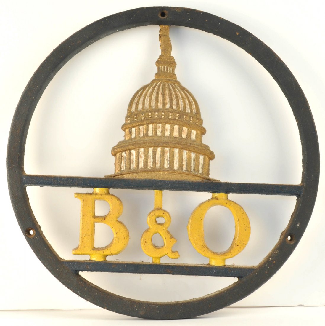 B & O Railroad Cast Iron Locomotive Plate (1 of 3)