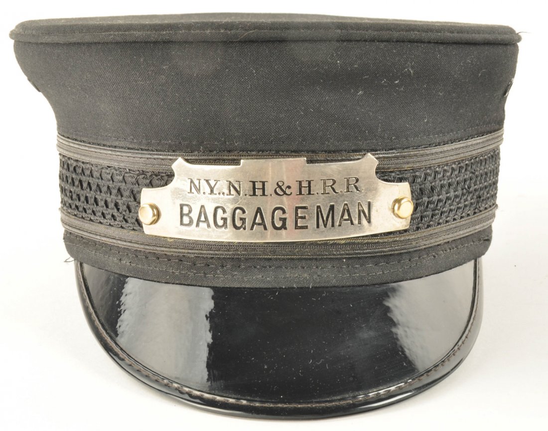 NYNY&H  Railroad Baggage Man Cap with Badge (1 of 1)