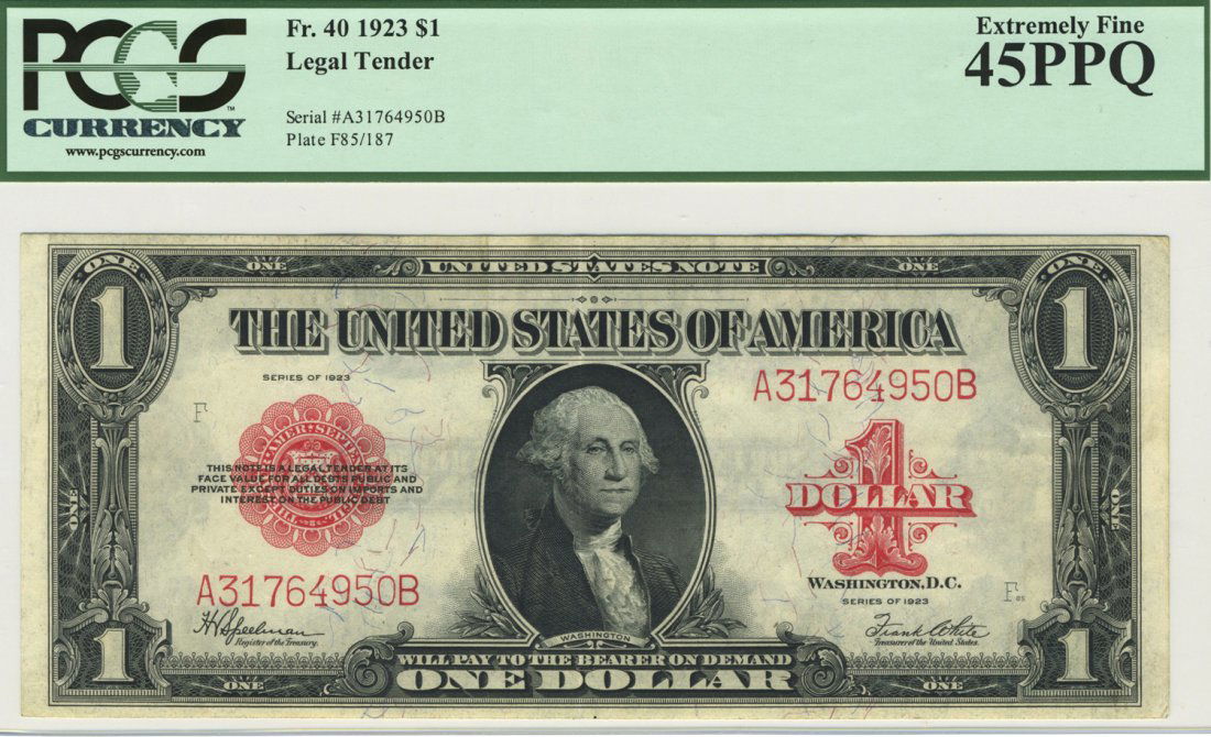 Fr. 40 - 1923 $1 Legal Tender (1 of 2)