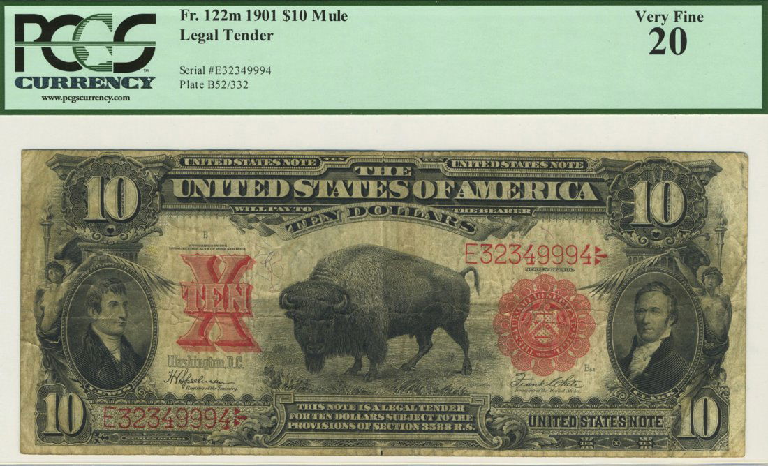 Fr. 122m - 1901 $10 Legal Tender (1 of 2)