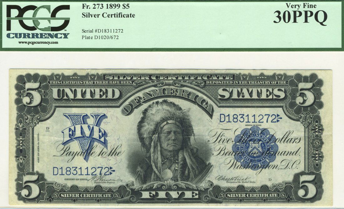 Fr. 273 - 1899 $5 Silver Certificate (1 of 2)