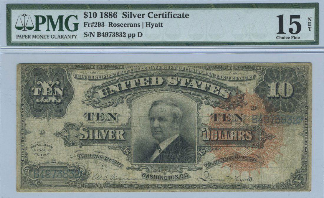 Fr. 293 - 1886 $10 Silver Certificate (1 of 2)