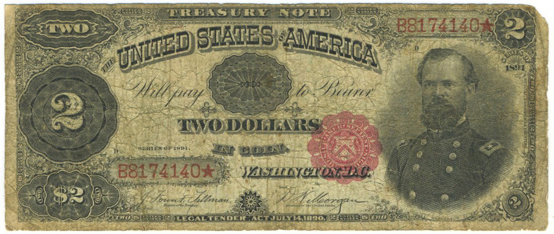 Fr. 357 - 1891 $2 Treasury Note (1 of 2)
