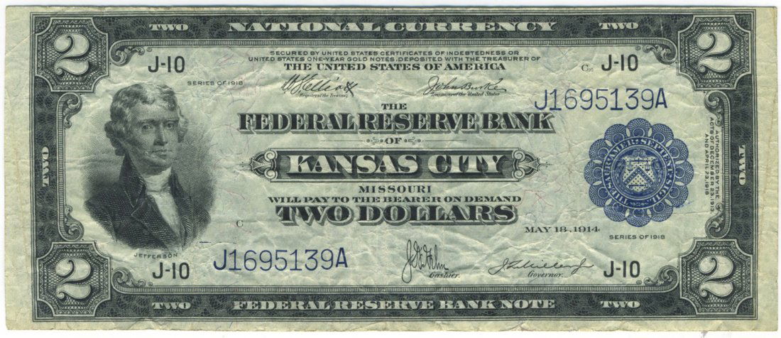 Fr. 775 - 1918 $2 Kansas City FRBN (1 of 2)