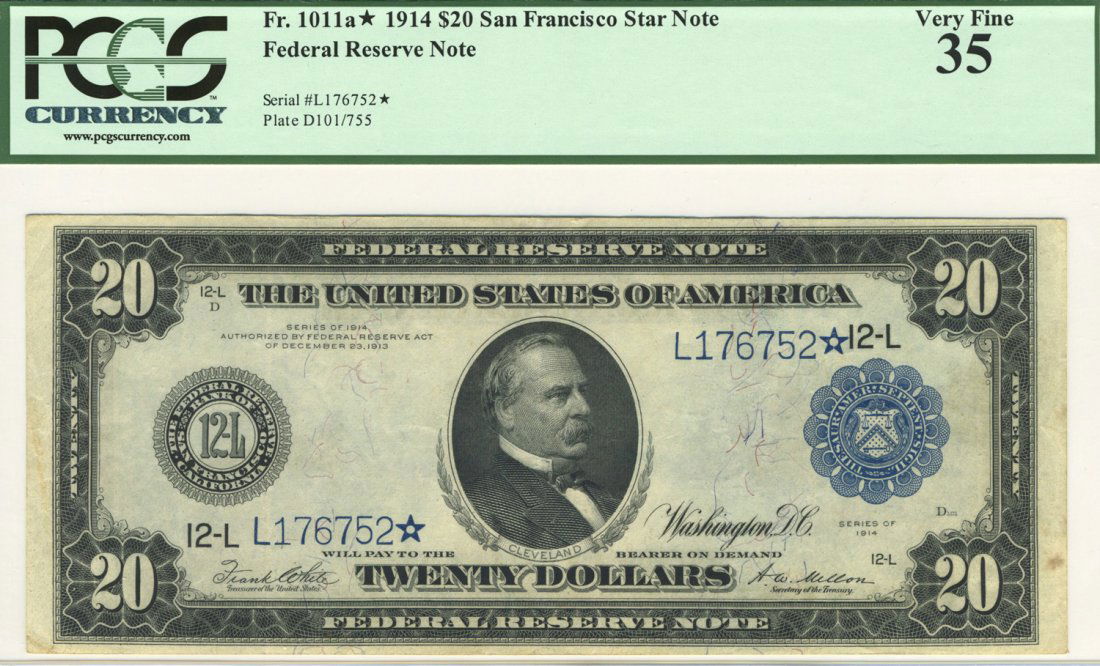 Fr. 1011a* - 1914 $20 SF Blue Seal FRN (1 of 2)