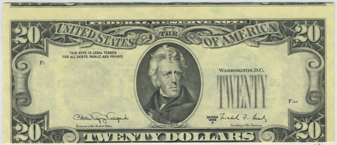 Fr. 2076-L - 1988A $20 Inverted 3rd Print on Back Error (1 of 2)