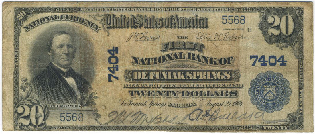 DeFuniak Springs, FL - Ch. 7404 - 1902 $20 Blue Seal PB (1 of 2)
