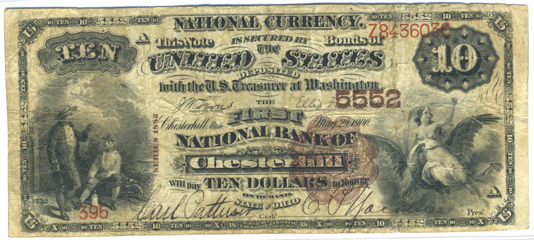 Chesterhill, OH - Ch. 5552 - 1882 $10 Brown Back (1 of 2)