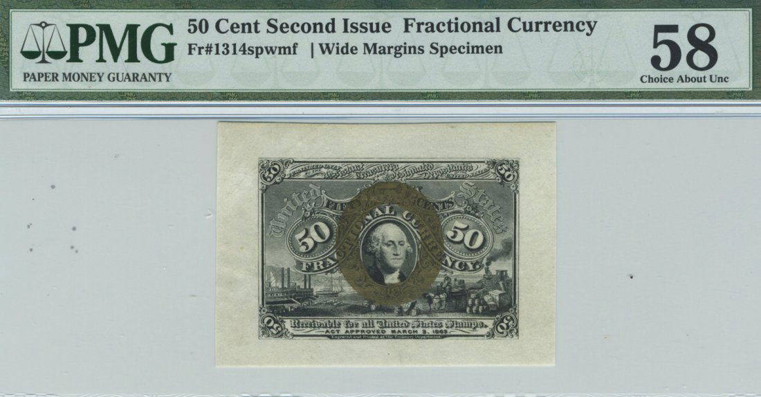Fractional Currency - 2nd Issue 50 Cents Specimen (1 of 2)