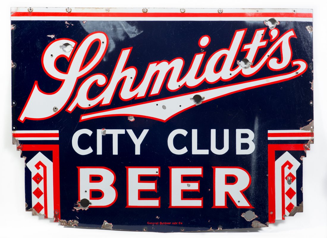 Schmidt's City Club Beer Porcelain Neon Sign (1 of 2)