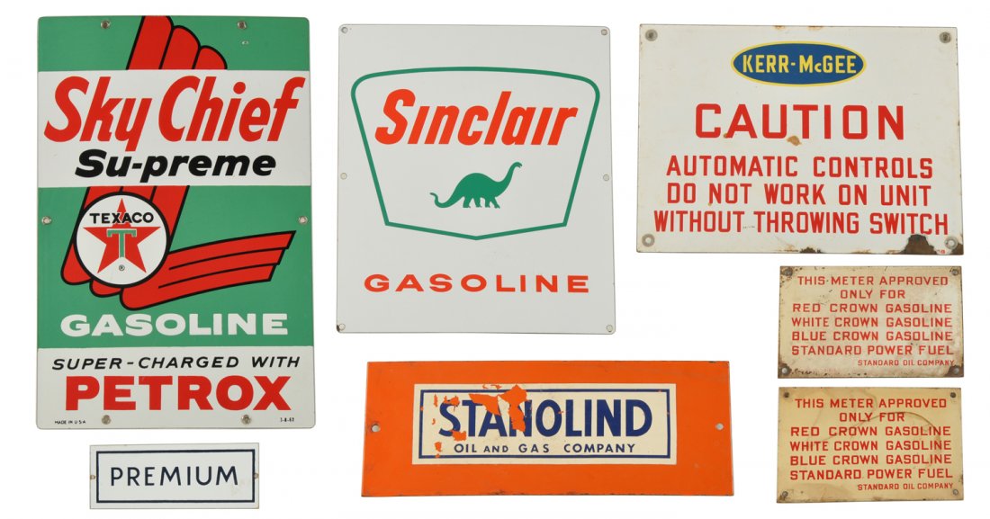 Seven Pump Plates and Gas Company Porcelain Signs (1 of 8)