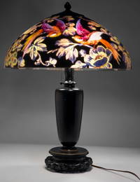 Handel Black Jungle Birds Lamp #7026