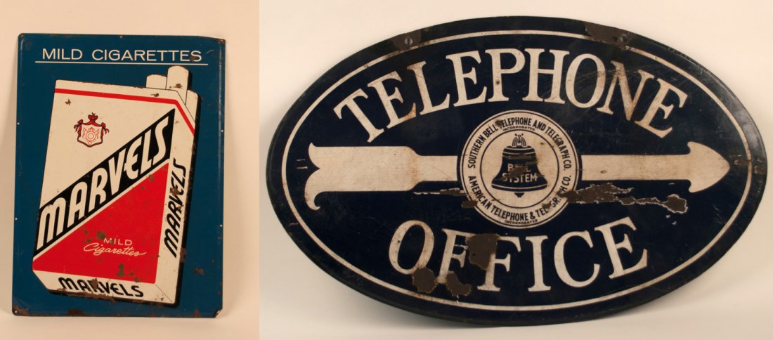 Bell Telephone Office and Marvel's Cigarettes Signs (1 of 5)
