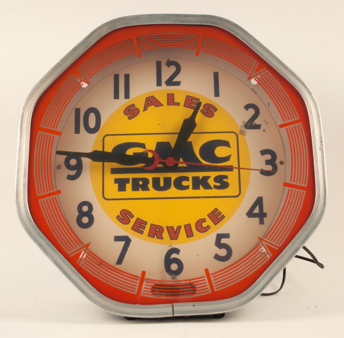 GMC Trucks Sales & Service Neon Clock