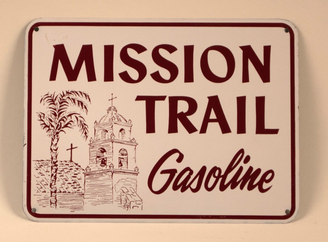 Mission Trail Gasoline Pump Plate Sign (1 of 2)