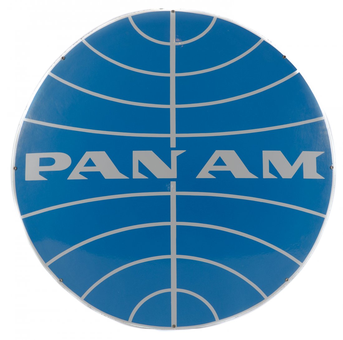 Pan-Am Airlines Hubcap Porcelain Sign (1 of 3)