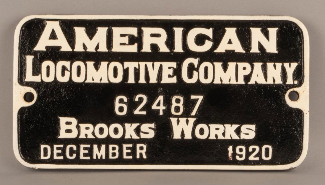 NP 1188 - 0-8-0 Steam Locomotive Builder's Plate #62487 (1 of 2)