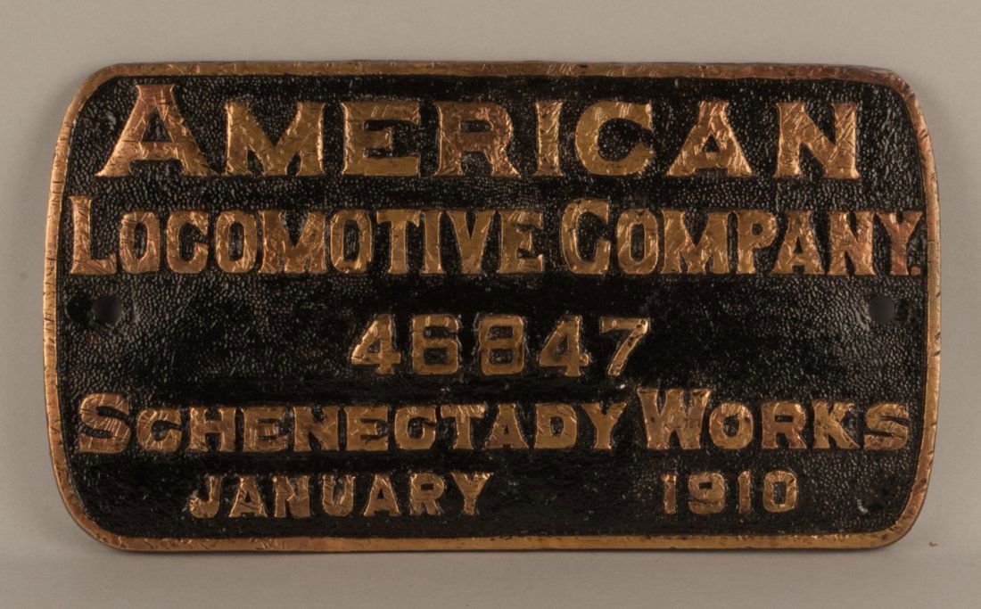 NP 1667 - 2-8-2 Steam Locomotive Builder's Plate #46847 (1 of 2)