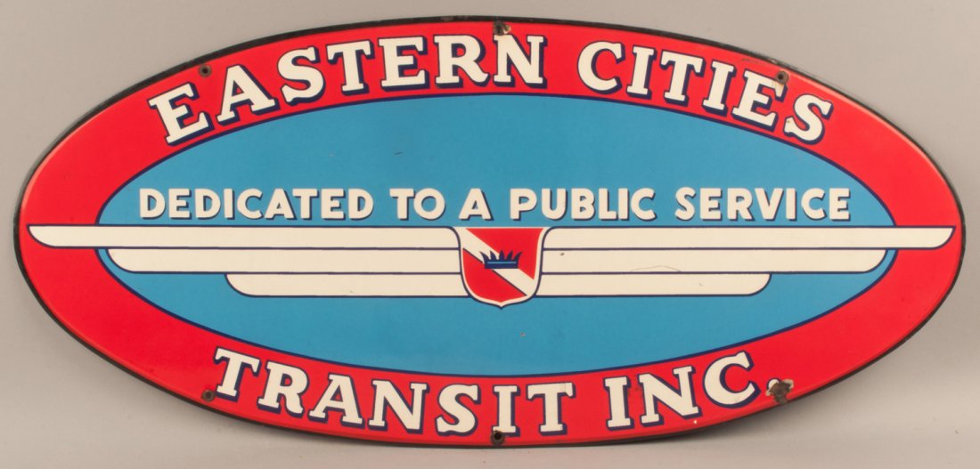 Eastern Cities Transit Inc Oval Porcleain Sign (1 of 2)