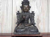 ANTIQUE Chinese gilt bronze statue