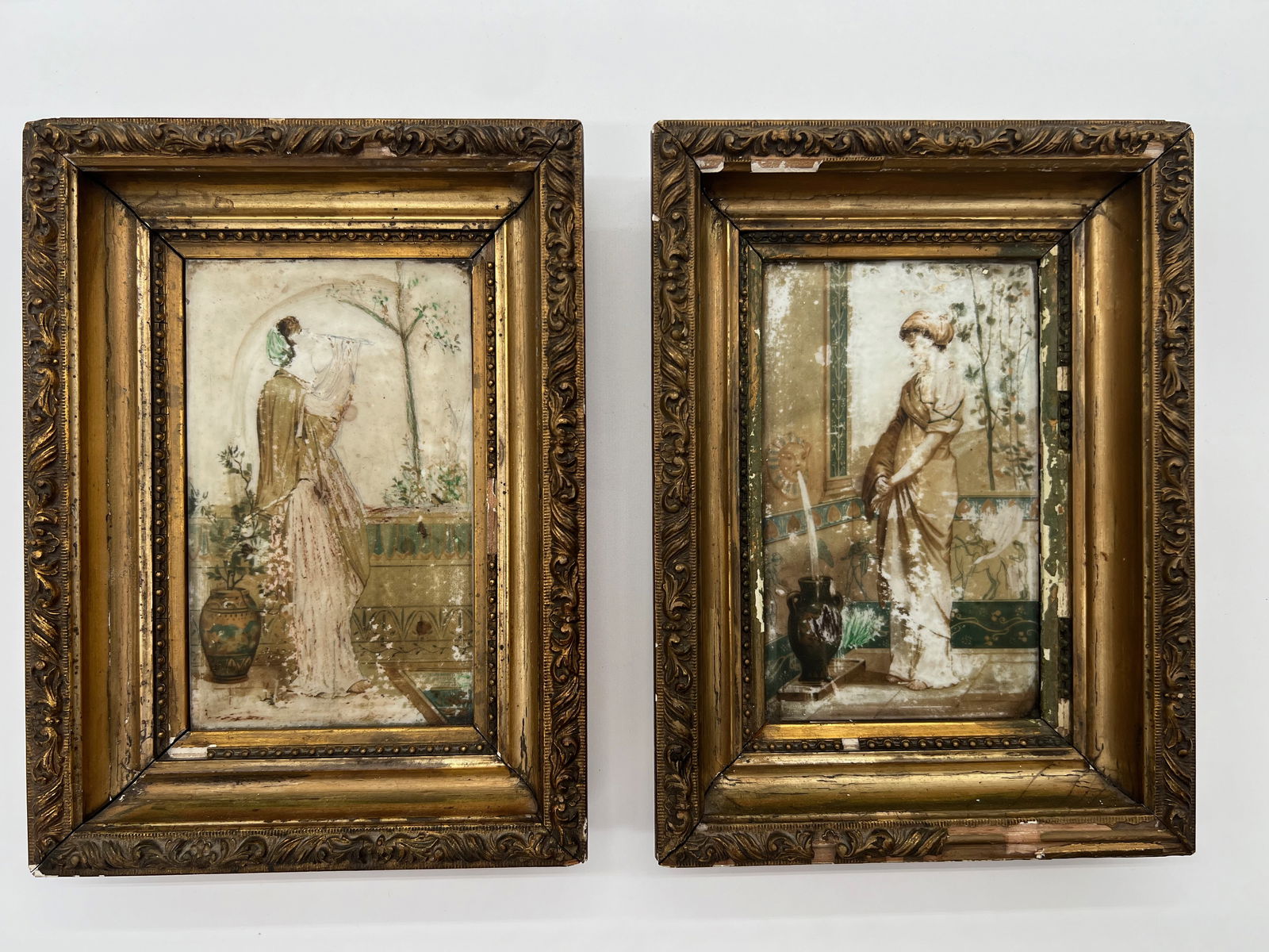 Pair of Antique French/ German porcelain plaques (1 of 9)