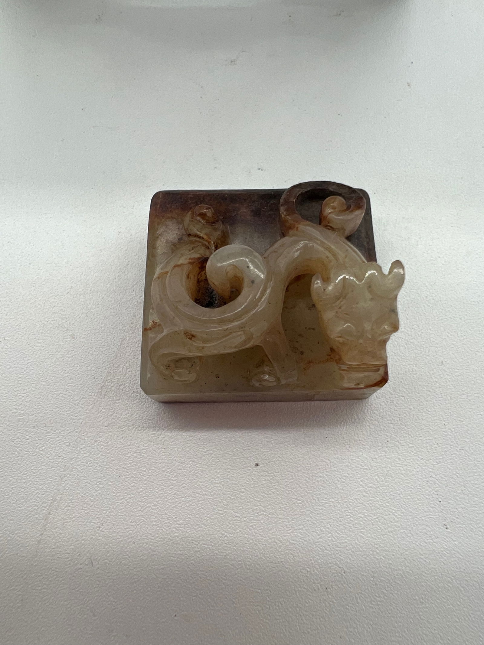 A Chinese hand carved jade seal (1 of 6)