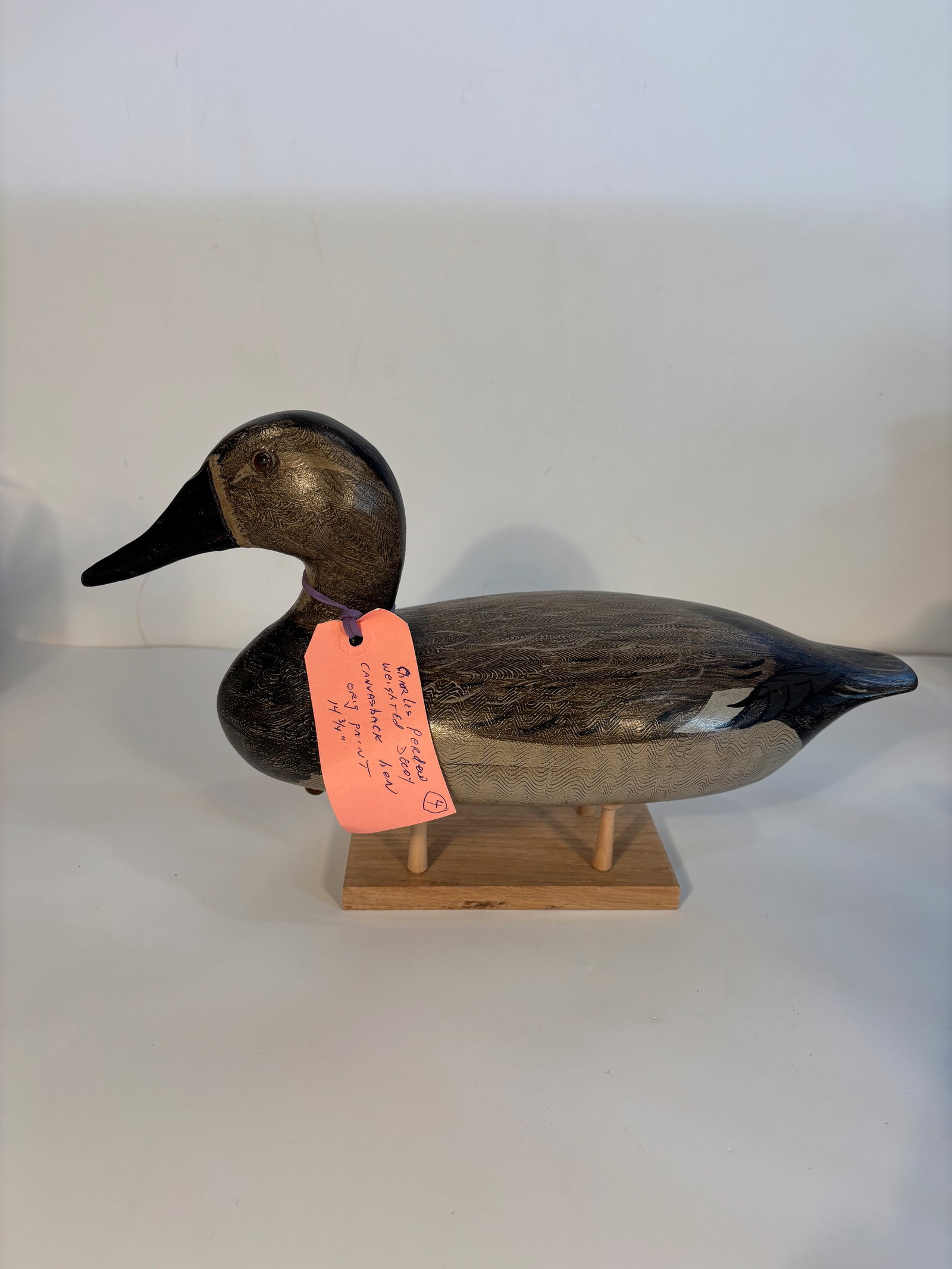 Weighted Canvasback Hen Duck Decoy by Perdew, Henry, Illinois. (1 of 12)