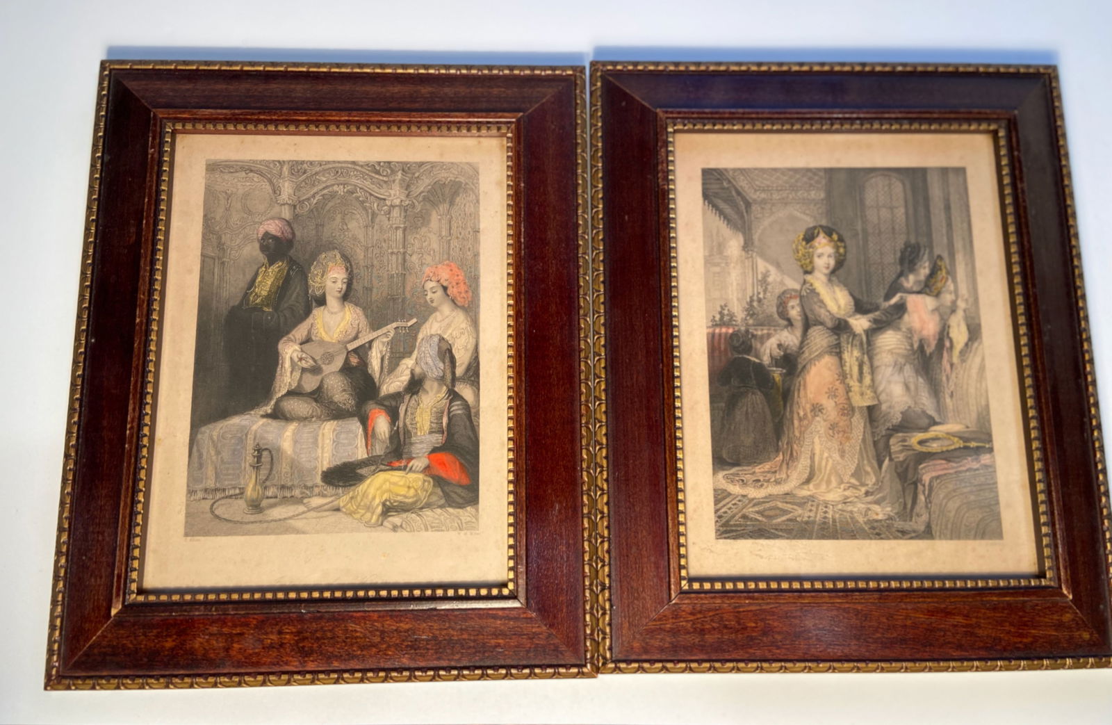 Two Color Engravings by Thomas Allom, Henry Mote (1803–1871) & JOSEPH JOHN JENKINS (1811-1885) ,: 19th century; Frame measures: 9 inches x 11 inches ; THOMAS ALLOM United Kingdom, 1804-1872; Henry Mote (1803–1871) was an English stipple and line engraver, primarily known for his portraits. Josep