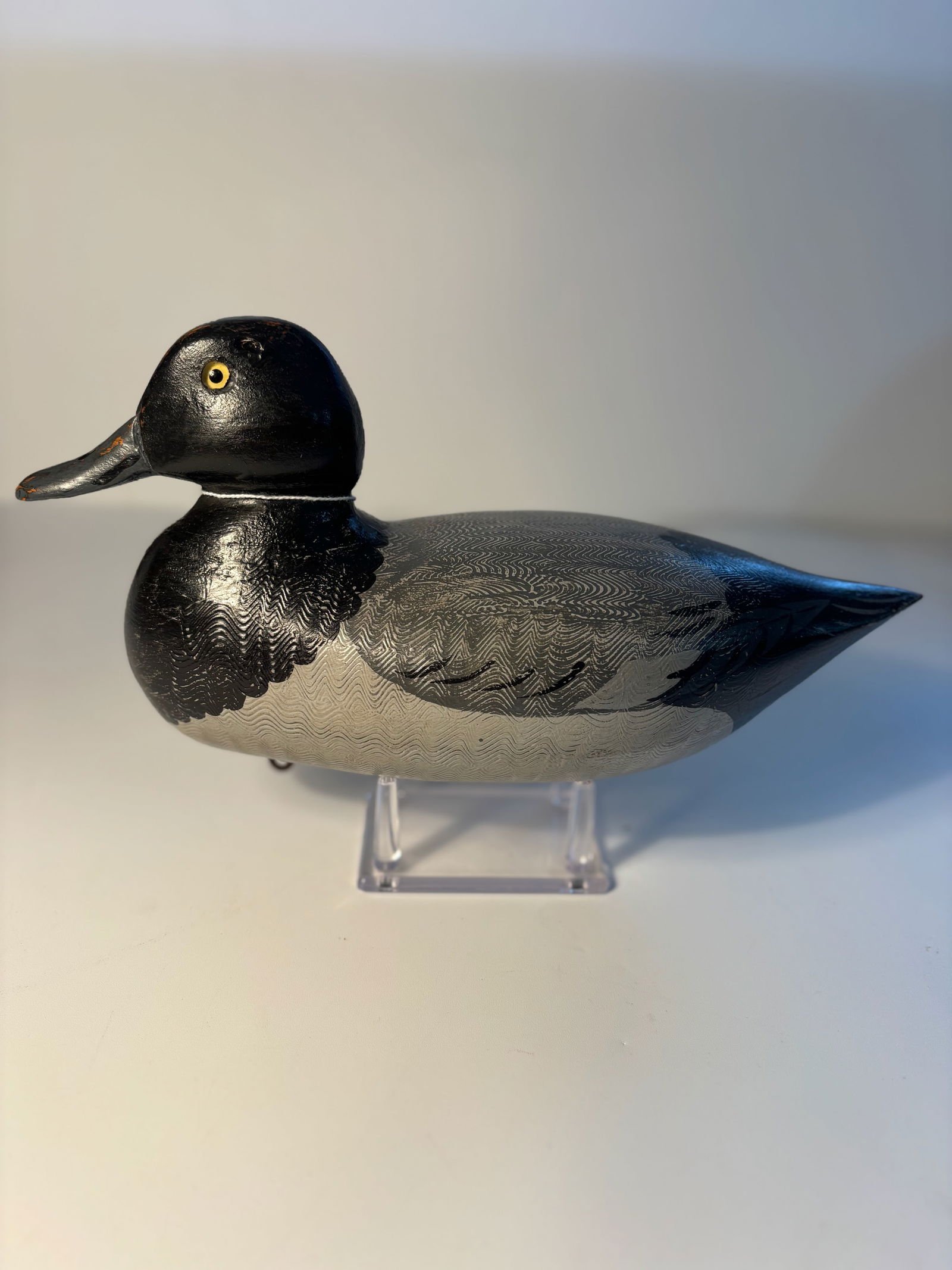 Weighted Canvas Back Bluebill Drake Duck Decoy by Perdew, Henry, Illinois. (1 of 12)