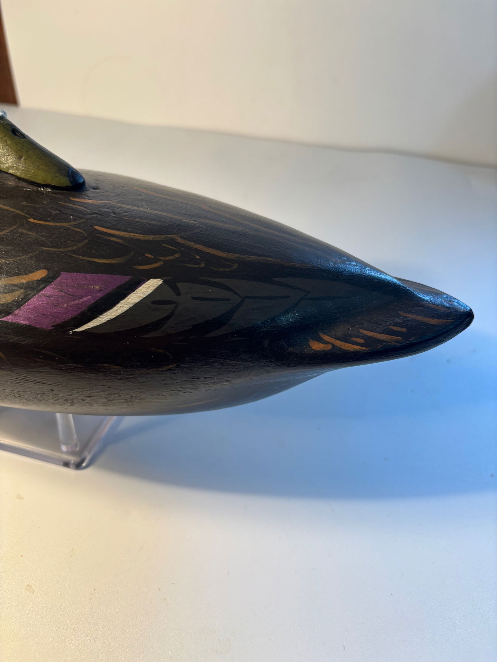 Weighted Black Duck Preenner Decoy by Perdew, Henry, Illinois. (1 of 9)