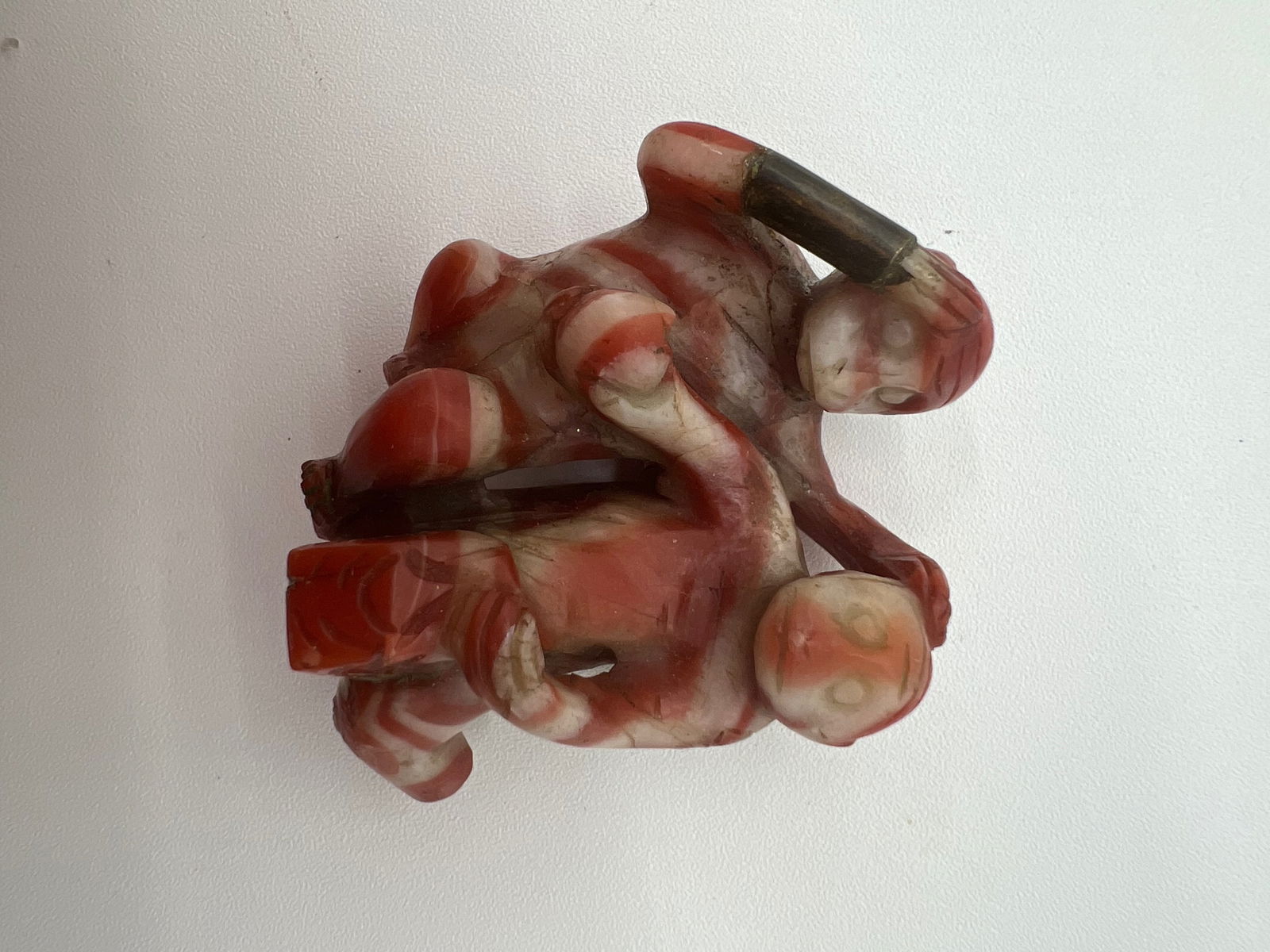 A Chinese banded agate monkey statue (1 of 5)