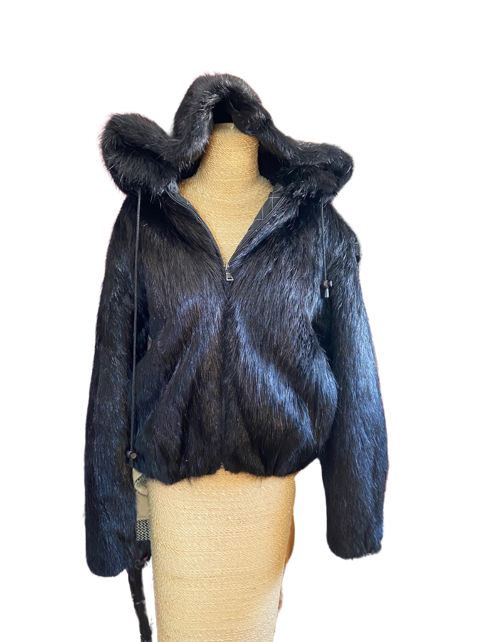 100% BEAVER Fur Jacket  US size L (1 of 9)