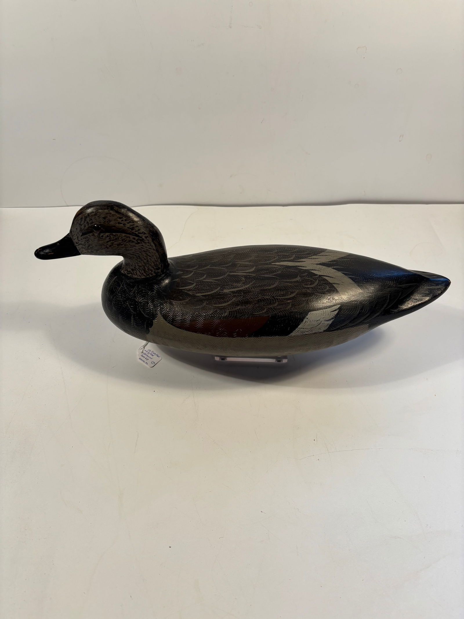 Weighted  Gadwall Drake Duck Decoy signed bottom (1 of 14)