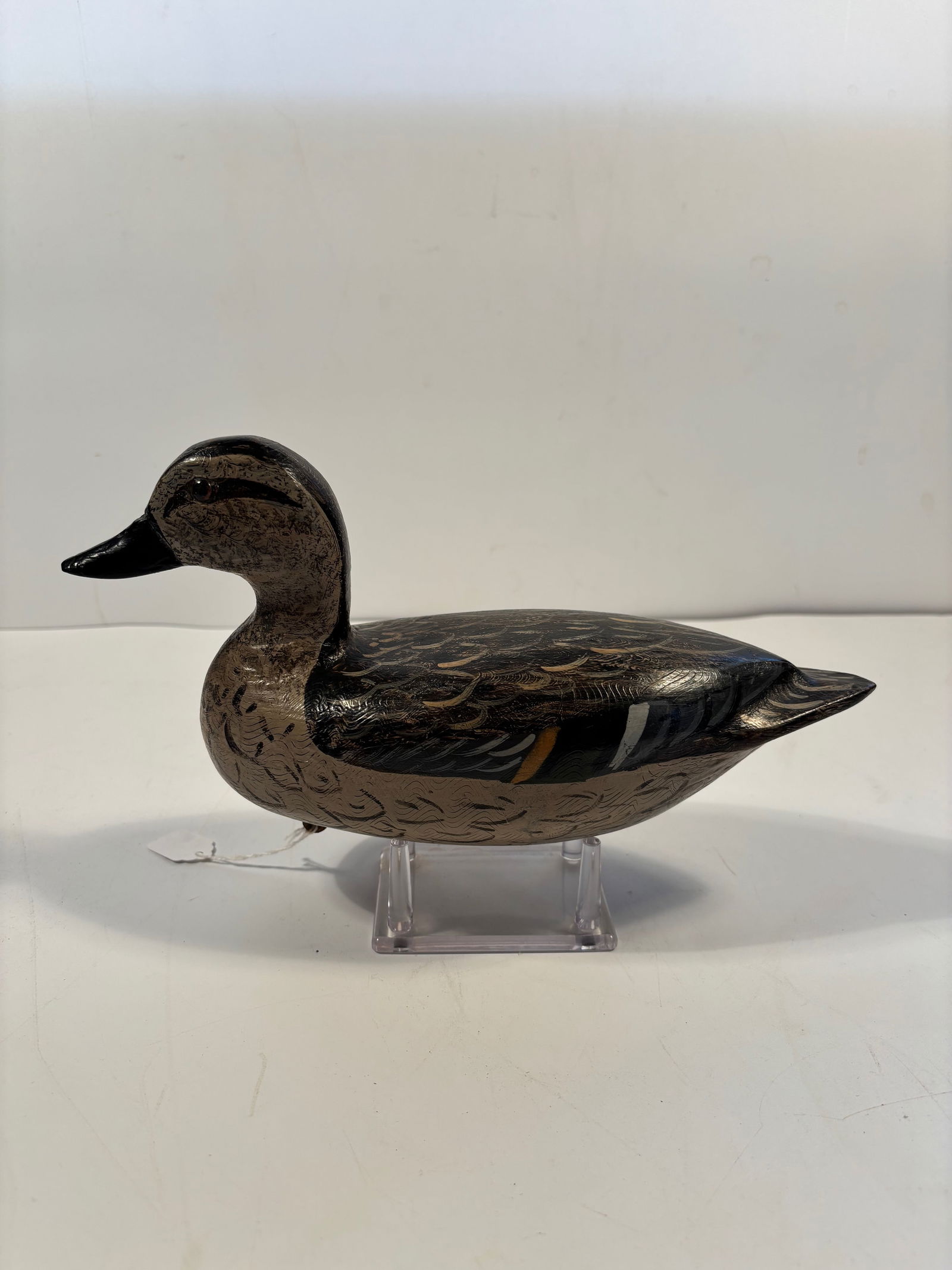 Weighted Green winged teal hen Duck Decoy signed bottom (1 of 11)