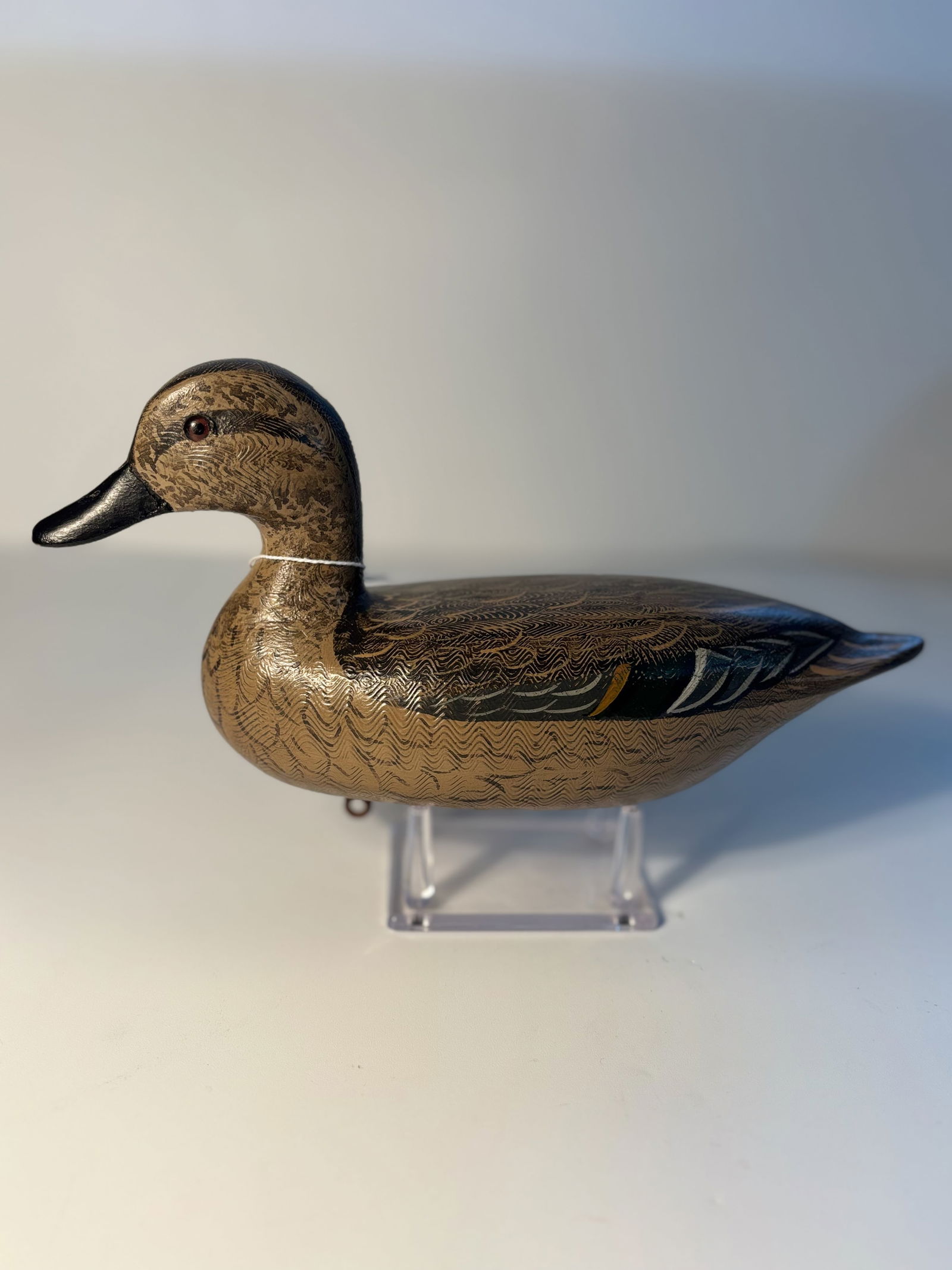 Weighted  Green-Winged Teal Hen Duck Decoy sigend Perdew, Henry, Illinois. (1 of 11)