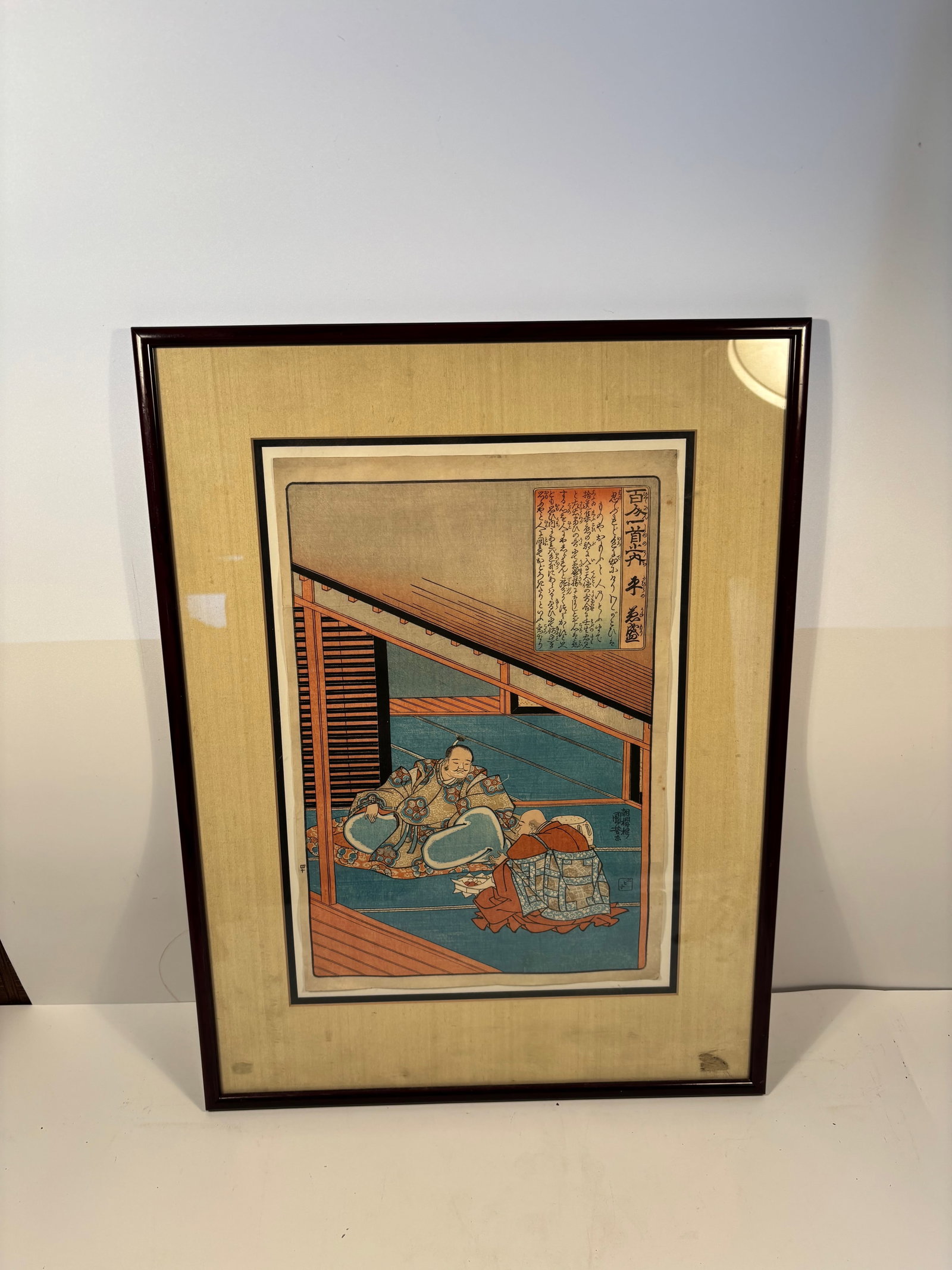 UTAGAWA KUNIYOSHI (1798-1861), ,Circa.1840s ,19th century.: The property of a Private Collector. Your woodblock print by Utagawa Kuniyoshi (circa 1840s) appears to depict a historical or literary scene, possibly from a samurai or nobleman-related series. . Mea