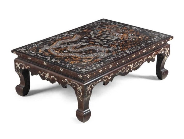 A Korean Mother-of-Pearl Inlaid Lacquered Low Table (1 of 6)