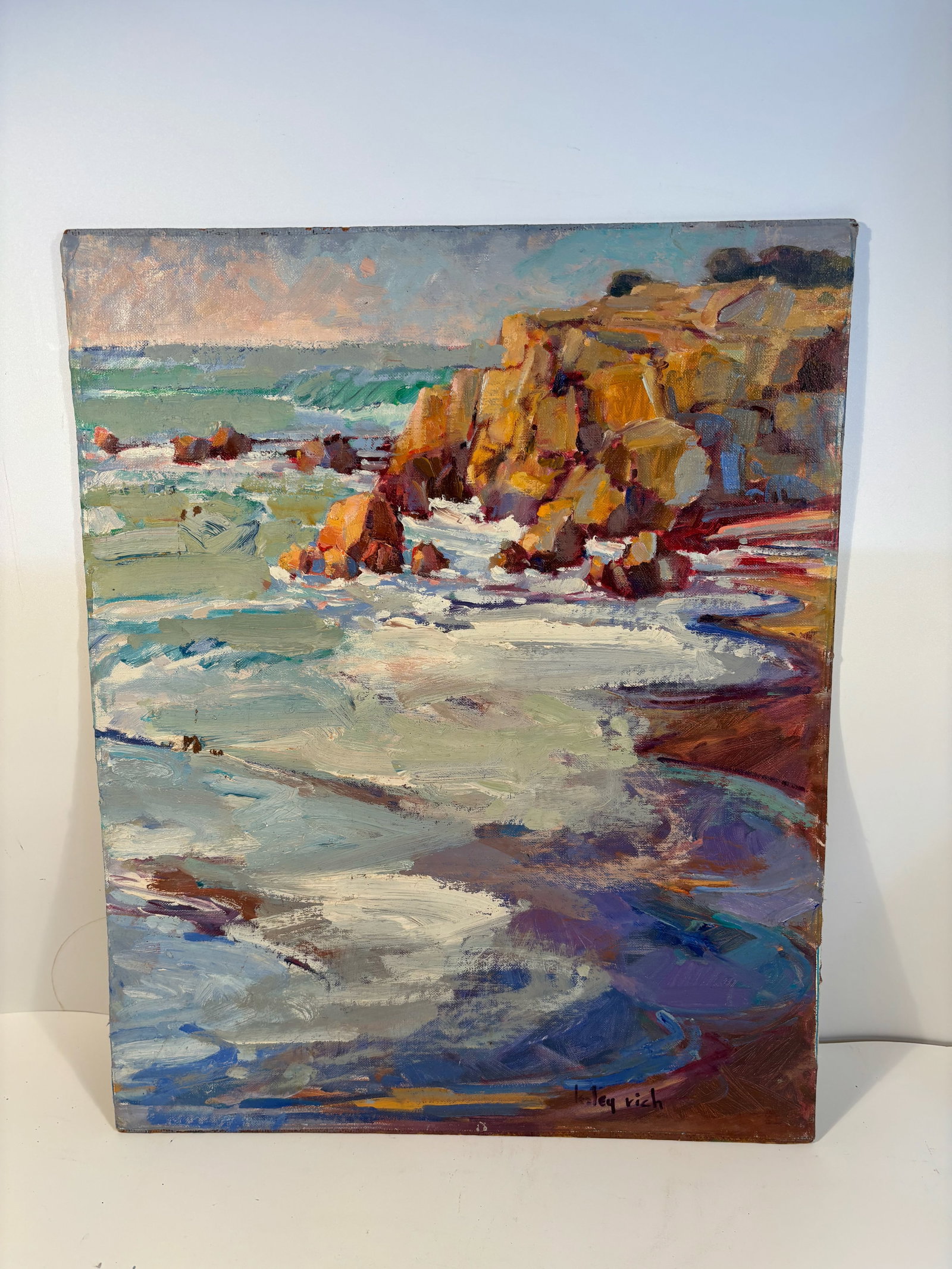 LESLEY RICH (California, Contemporary), "Water Music" ., Oil on canvas: LESLEY RICH (California, Contemporary), Signed lower right "Lesley Rich" Dimensions: 16" x 20"