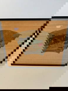 ARTIST UNKNOWN, TOSA SCHOOL: A fine and well-illustrated fan scene from Genji Monogatari. Tosa School, Edo period (1615-1868) 18th c. Measures of frame: 17" x 14"