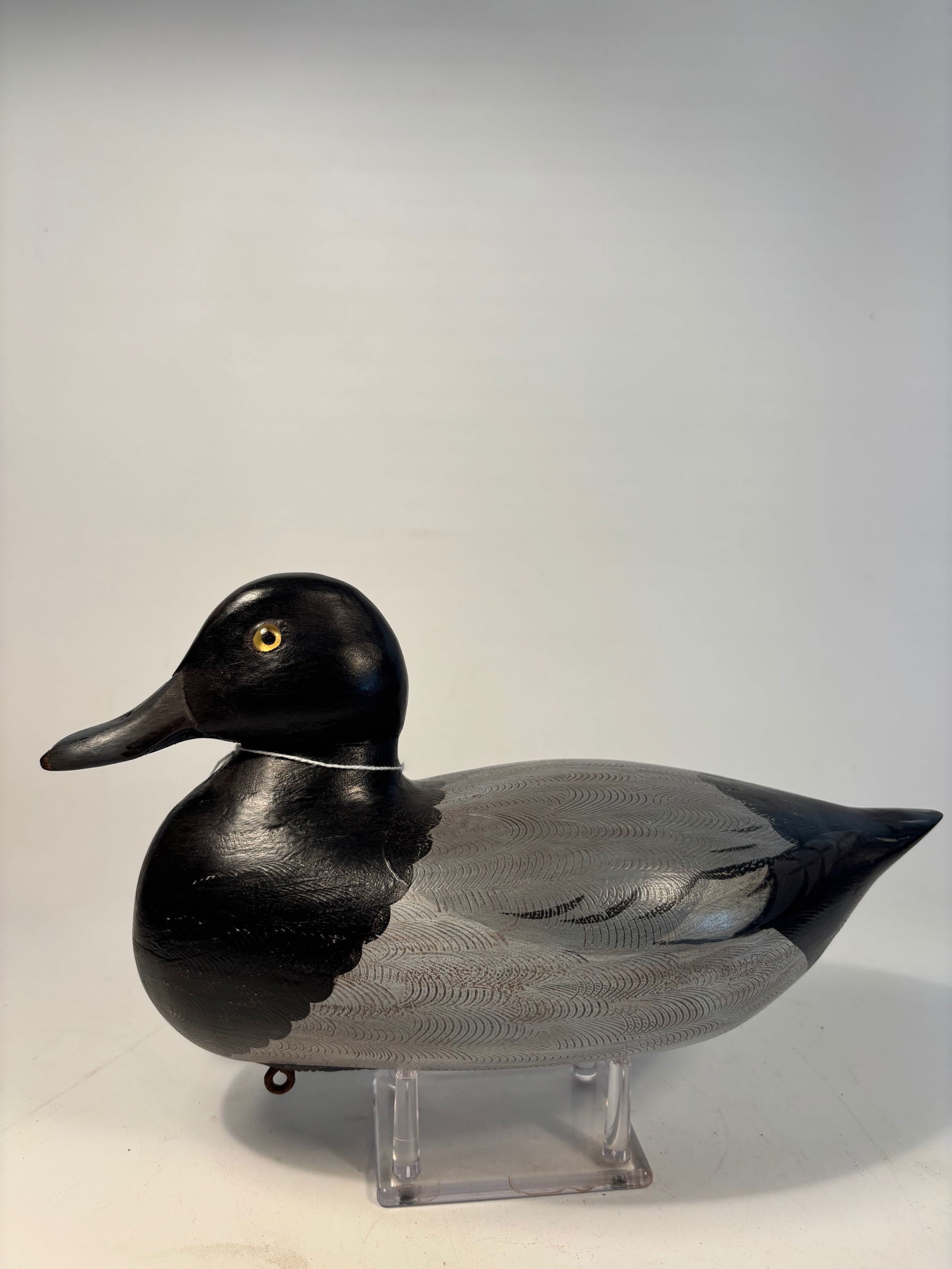 Weighted IL river bluebill Drake Duck decoy in origianl paint (Henry Perdew Style ) (1 of 8)