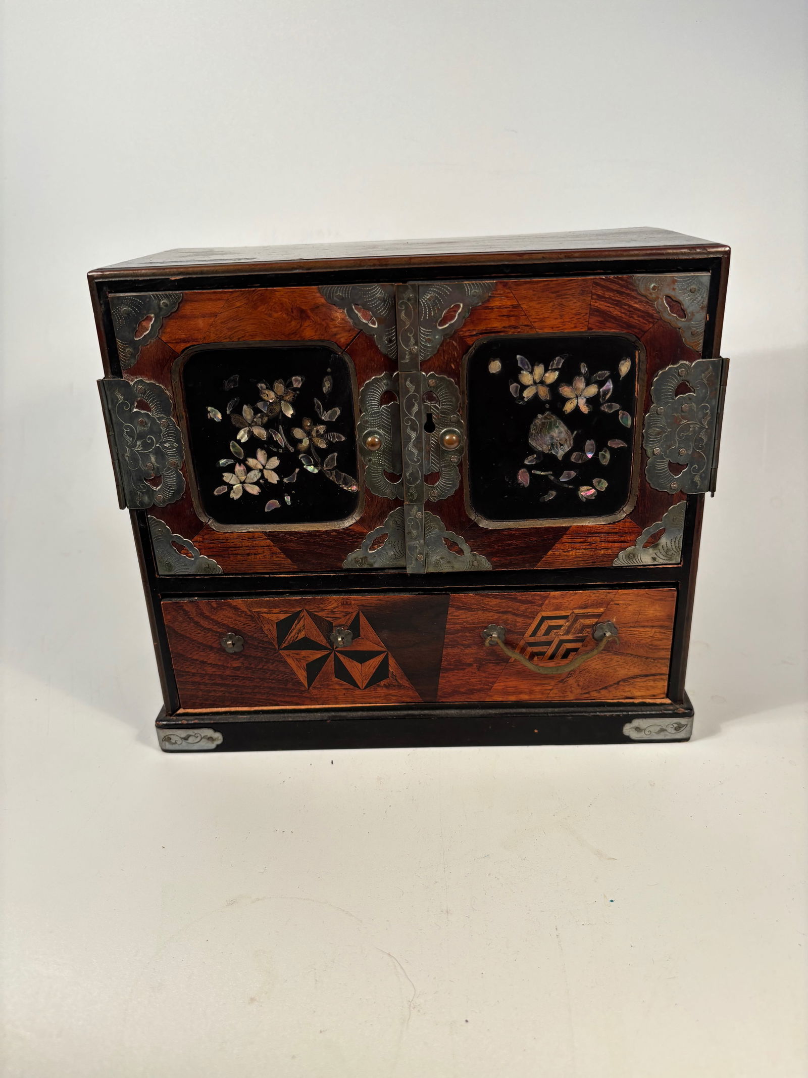A Japanese personal tansu (cabinet) or jewelry chest (1 of 6)