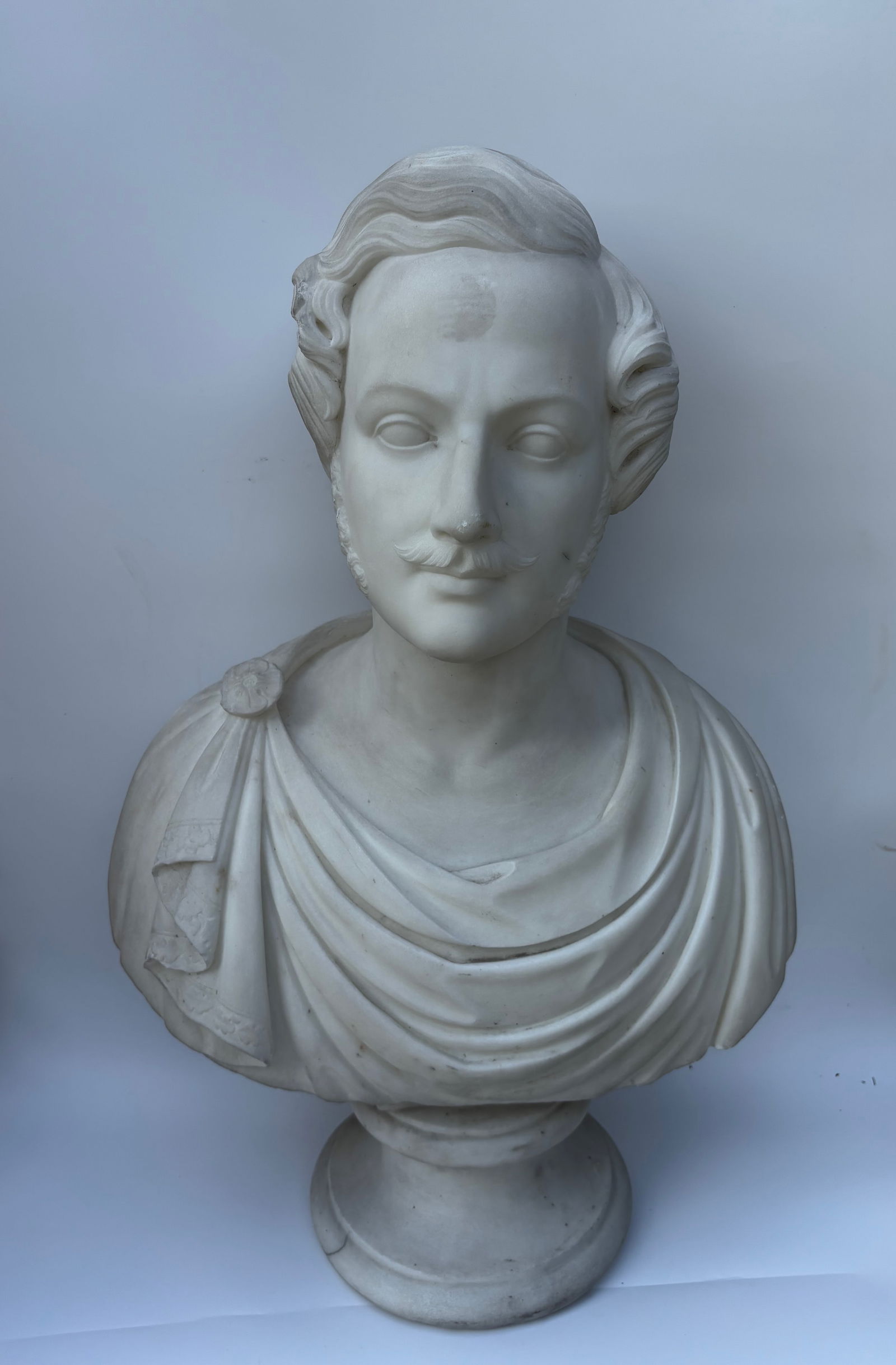 An Italian Neoclassical Carrara Marble Bust, signed A. Bienaimé, (1 of 16)