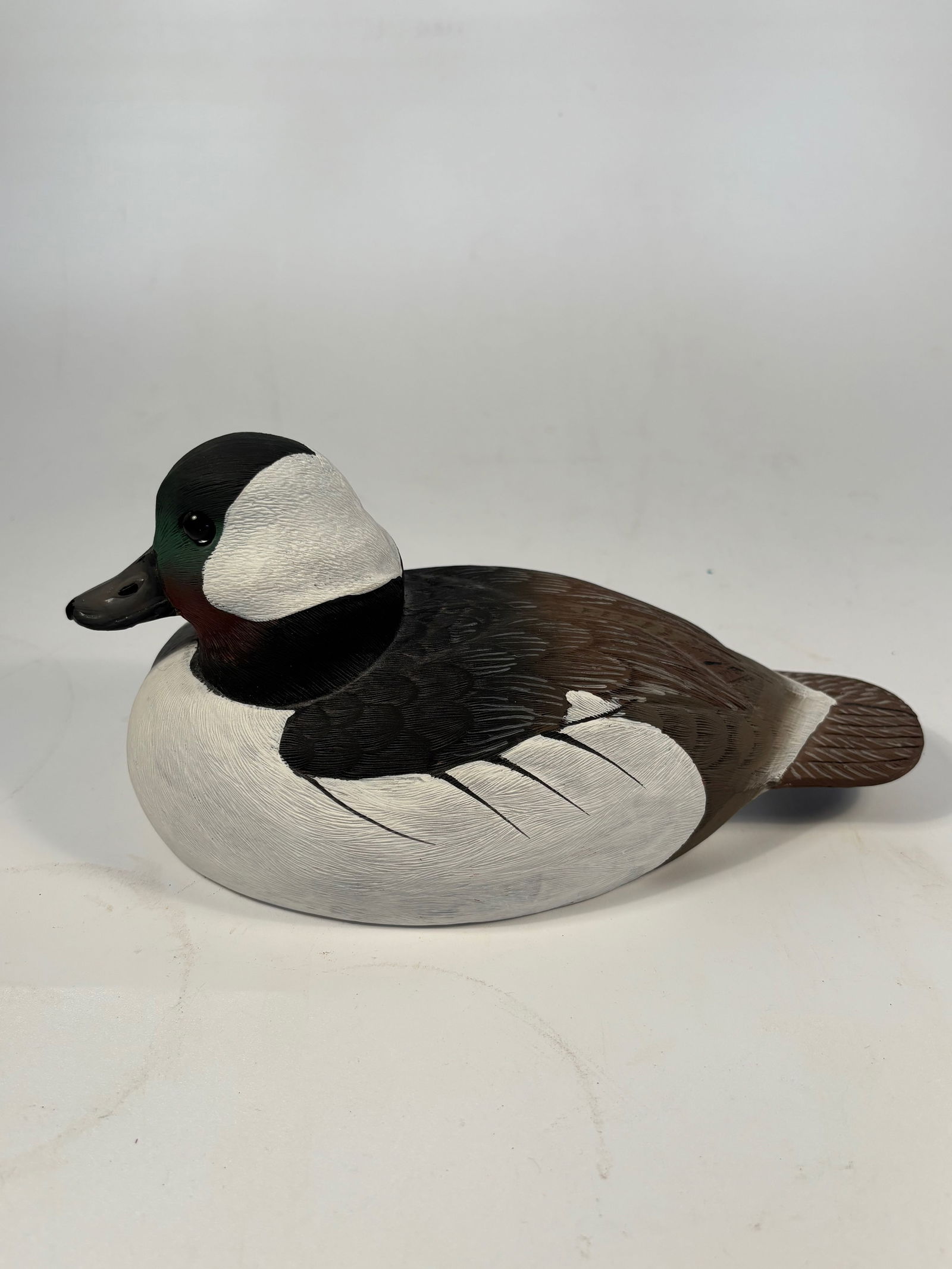 Hand-Carved Bufflehead Drake Decorative Duck Decoy signed and dated  1990 (1 of 11)