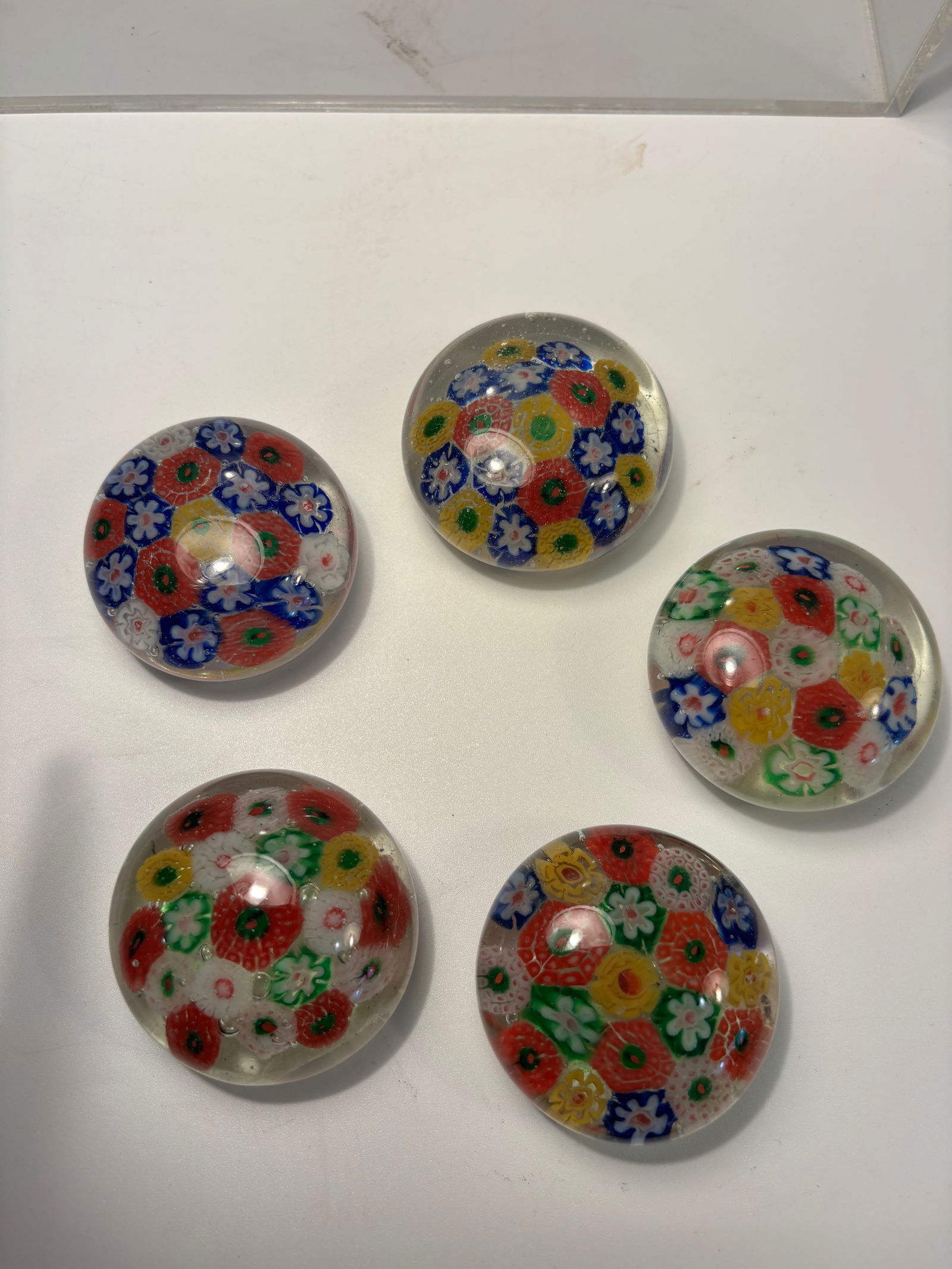 Set of Five Murano Millefiori Art Glass Cabochons, Mid-20th Century (1 of 7)